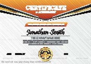 file corel cdr mau giay chung nhan certificates 0129