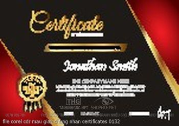 file corel cdr mau giay chung nhan certificates 0132