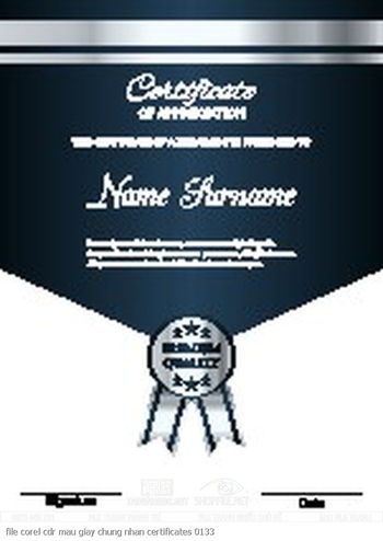 file corel cdr mau giay chung nhan certificates 0133