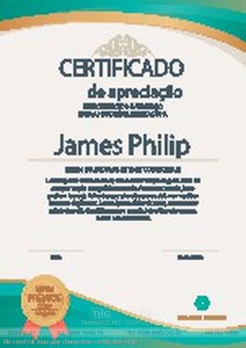 file corel cdr mau giay chung nhan certificates 0140