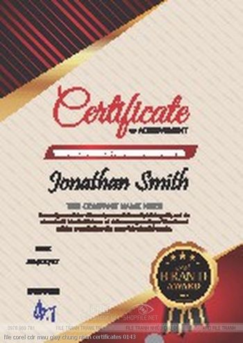 file corel cdr mau giay chung nhan certificates 0143
