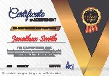 file corel cdr mau giay chung nhan certificates 0149