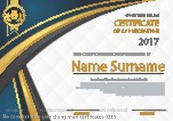 file corel cdr mau giay chung nhan certificates 0165