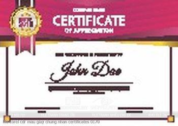 file corel cdr mau giay chung nhan certificates 0170