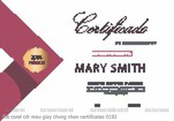 file corel cdr mau giay chung nhan certificates 0192
