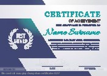 file corel cdr mau giay chung nhan certificates 0197
