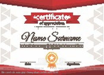 file corel cdr mau giay chung nhan certificates 0198
