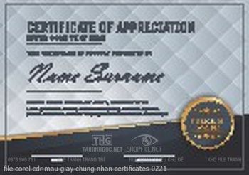 file corel cdr mau giay chung nhan certificates 0221