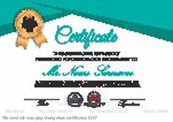 file corel cdr mau giay chung nhan certificates 0247