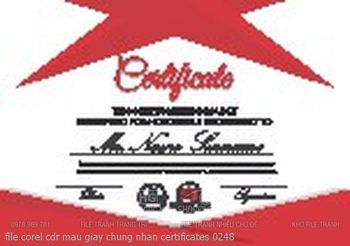 file corel cdr mau giay chung nhan certificates 0248