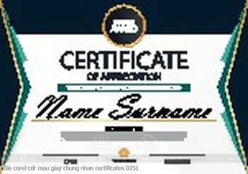file corel cdr mau giay chung nhan certificates 0251