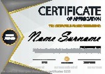file corel cdr mau giay chung nhan certificates 0255