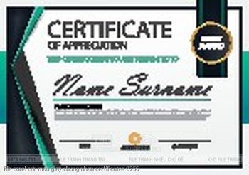 file corel cdr mau giay chung nhan certificates 0256
