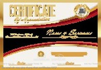 file corel cdr mau giay chung nhan certificates 0257