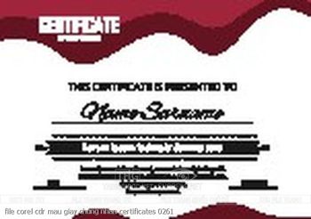 file corel cdr mau giay chung nhan certificates 0261