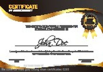 file corel cdr mau giay chung nhan certificates 0265