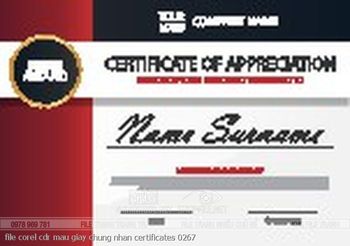 file corel cdr mau giay chung nhan certificates 0267