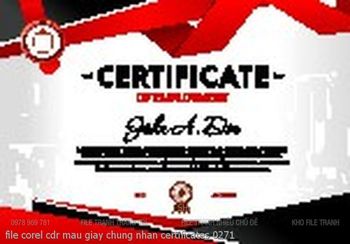 file corel cdr mau giay chung nhan certificates 0271