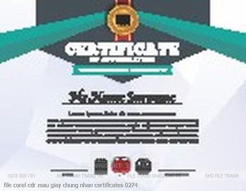 file corel cdr mau giay chung nhan certificates 0274