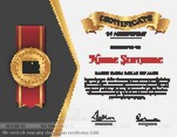 file corel cdr mau giay chung nhan certificates 0286