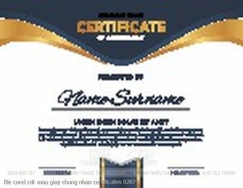 file corel cdr mau giay chung nhan certificates 0287