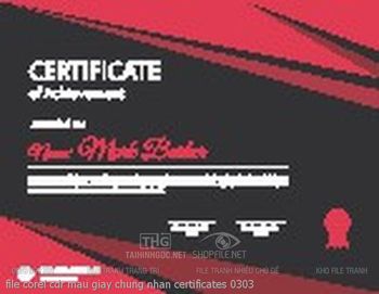 file corel cdr mau giay chung nhan certificates 0303
