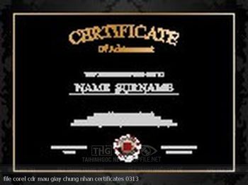 file corel cdr mau giay chung nhan certificates 0313