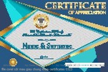 file corel cdr mau giay chung nhan certificates 0323