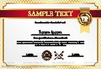 file corel cdr mau giay chung nhan certificates 0331