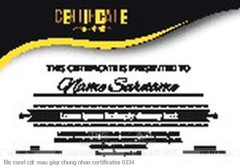 file corel cdr mau giay chung nhan certificates 0334