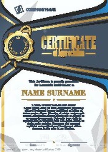 file corel cdr mau giay chung nhan certificates 0340