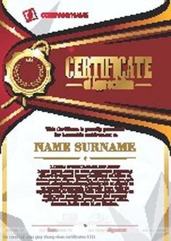 file corel cdr mau giay chung nhan certificates 0351