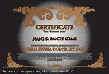 file corel cdr mau giay chung nhan certificates 0360