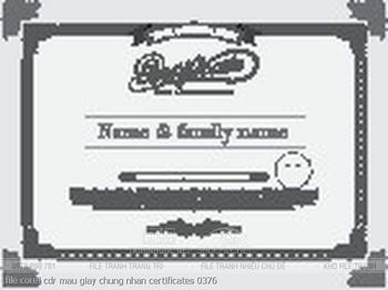 file corel cdr mau giay chung nhan certificates 0376