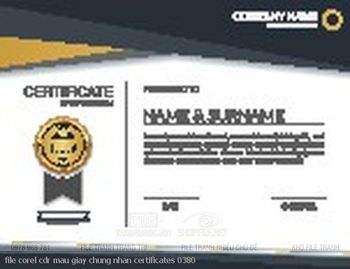 file corel cdr mau giay chung nhan certificates 0380