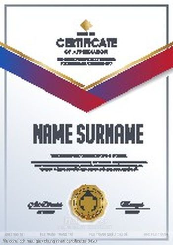 file corel cdr mau giay chung nhan certificates 0420