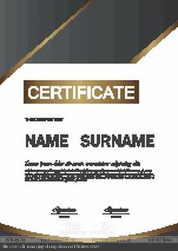 file corel cdr mau giay chung nhan certificates 0427