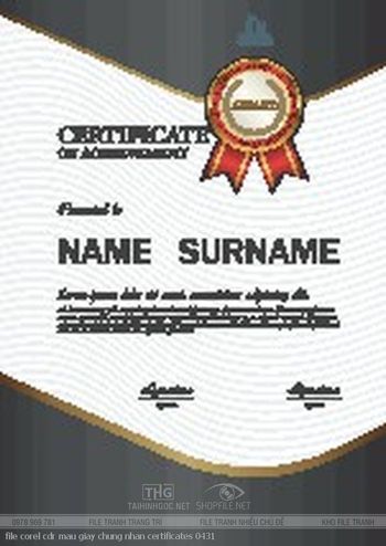 file corel cdr mau giay chung nhan certificates 0431