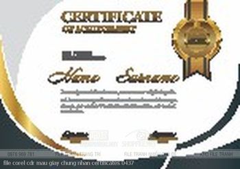 file corel cdr mau giay chung nhan certificates 0437