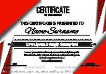 file corel cdr mau giay chung nhan certificates 0445
