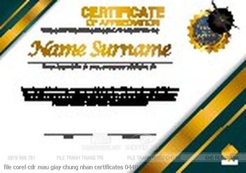 file corel cdr mau giay chung nhan certificates 0448