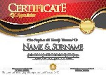 file corel cdr mau giay chung nhan certificates 0455