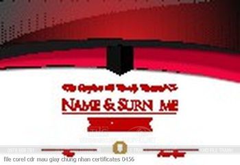 file corel cdr mau giay chung nhan certificates 0456