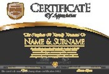 file corel cdr mau giay chung nhan certificates 0462