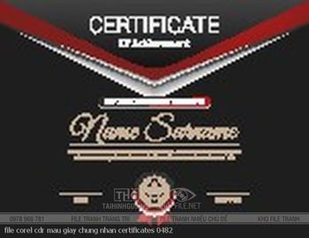 file corel cdr mau giay chung nhan certificates 0482