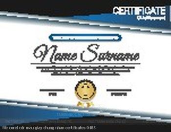file corel cdr mau giay chung nhan certificates 0485