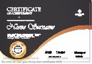 file corel cdr mau giay chung nhan certificates 0495