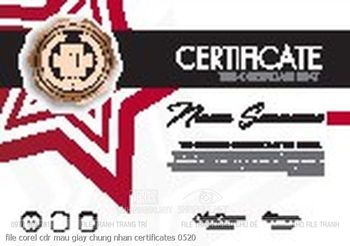 file corel cdr mau giay chung nhan certificates 0520