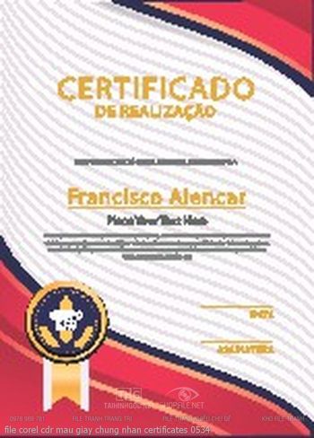 file corel cdr mau giay chung nhan certificates 0534