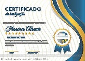 file corel cdr mau giay chung nhan certificates 0535